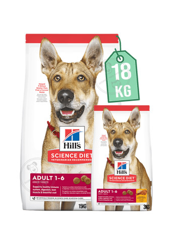 HILLS ORIGINAL perro ADULTO Raza MEDIANA y GRANDE COMBO 15kg+3Kg
