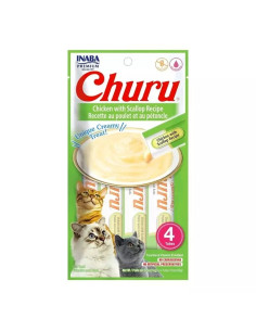 CHURU GATO ADULTO TUBITOS CREMA RECETA POLLO Y OSTION 56GRS