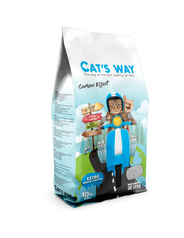 10Lts, arena Cats Way aglomerante Efecto carbón