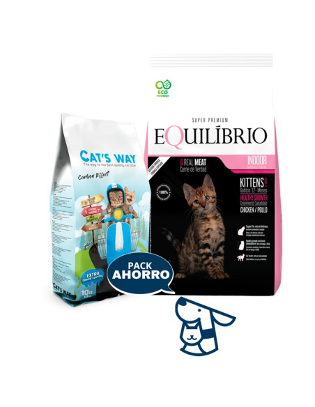 7,5 KG GATITO KITTEN GATO EQUILIBRIO + 8.5KG CATSWAY
