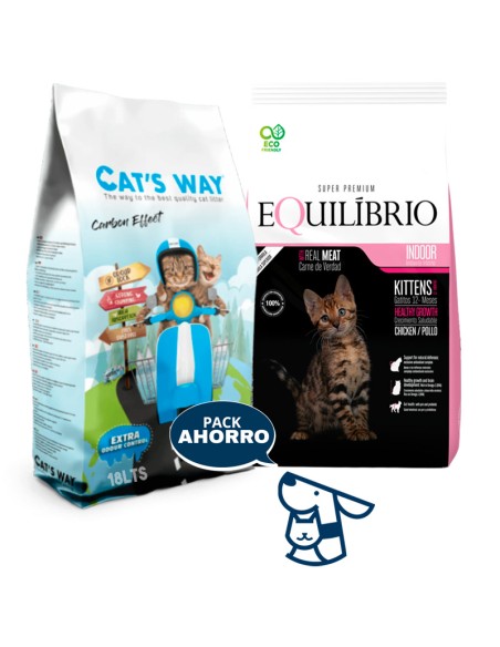 7,5 KG GATITO KITTEN GATO EQUILIBRIO + 15,3KG CATSWAY