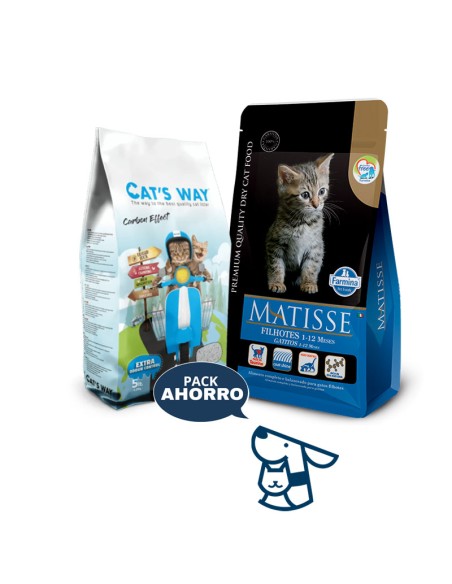 2KG GATITO KITTEN GATO MATISSE + 4.25KG ARENA CATSWAY