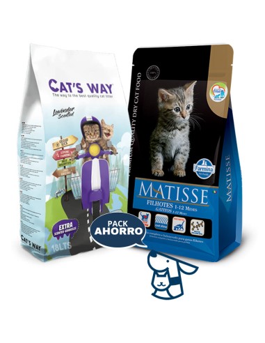 7.5kg GATITO KITTEN GATO MATISSE + 15.3KG ARENA CATSWAY