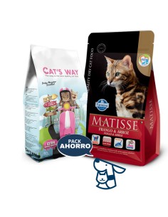7.5kg gato adulto salmon y arroz matisse + 8.5kg arena Catsway