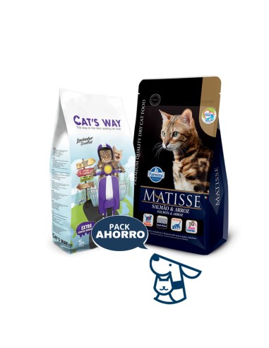 2KG GATO ADULTO SALMON Y ARROZ MATISSE + 4.25kg ARENA CATSWAY