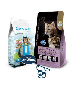 7.5kg Gato Adulto Castrado Cordero Matisse + 8.5kg Arena Catsway