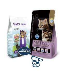 7.5kg Gato Adulto Castrado Cordero Matisse + 8.5kg Arena Catsway 2