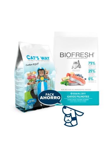 1,5 KG GATITO KITTEN GATO BIOFRESH SALMON + 4.25KG CATSWAY