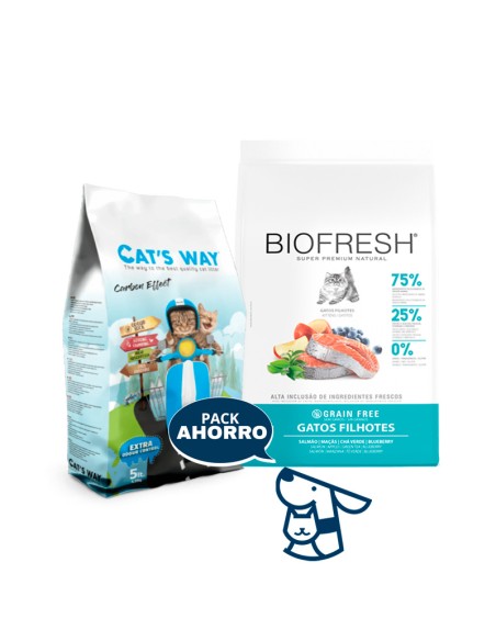 1,5 KG GATITO KITTEN GATO BIOFRESH SALMON + 4.25KG CATSWAY