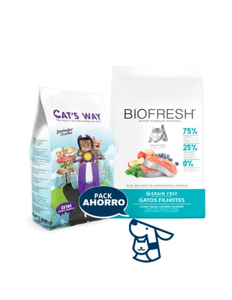 1,5 KG GATITO KITTEN GATO BIOFRESH SALMON + 4.25KG CATSWAY