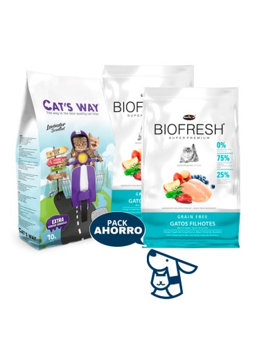 3KG GATITO KITTEN GATO BIOFRESH POLLO + CATSWAY 8,5 KG