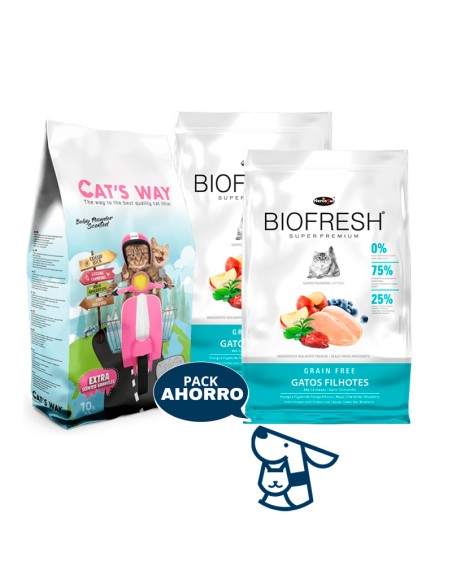 3KG GATITO KITTEN GATO BIOFRESH POLLO + CATSWAY 8,5 KG