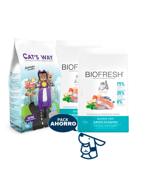 3 KG GATITO KITTEN GATO BIOFRESH SALMON+ 8.5KG CATSWAY