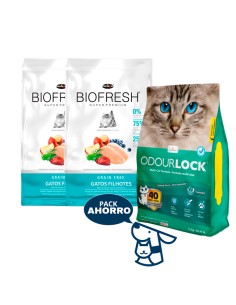 3KG GATITO KITTEN GATO BIOFRESH POLLO+ 12 KG ARENA ODOURLOCK