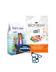 1.5KG GATO ADULTO CASTRADO  BIOFRESH SALMON + 4.25KG CATSWAY