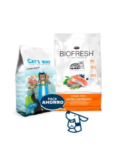 1.5KG GATO ADULTO CASTRADO  BIOFRESH SALMON + 4.25KG CATSWAY 2