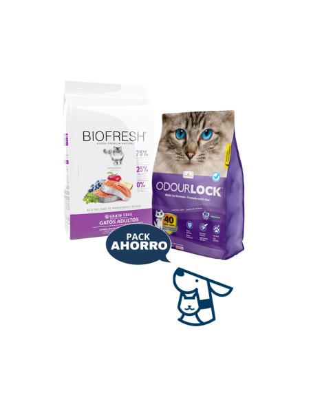 1.5kg GATO ADULTO BIOFRESH SALMON + 6KG ARENA ODOURLOCK
