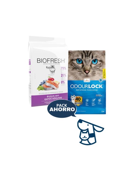 1.5kg GATO ADULTO BIOFRESH SALMON + 6KG ARENA ODOURLOCK