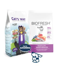 7.5KG GATO ADULTO BIOFRESH SALMON + 15.3KG ARENA CATSWAY