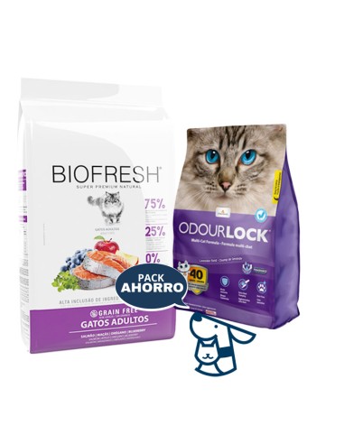 7.5kg GATO ADULTO BIOFRESH SALMON + 6KG ARENA ODOURLOCK