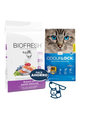 7.5kg GATO ADULTO BIOFRESH SALMON + 6KG ARENA ODOURLOCK