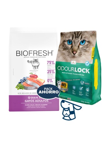 7.5kg GATO ADULTO BIOFRESH SALMON +12KG ARENA ODOURLOCK