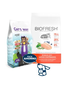 7.5KG GATO CASTRADO BIOFRESH POLLO + 8,5 KG CATSWAY 2