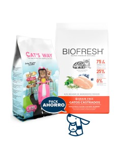 7.5KG GATO CASTRADO BIOFRESH POLLO + 8,5 KG CATSWAY