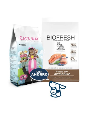 1.5kg gato senior biofresh salmon + 8.5kg arena catsway