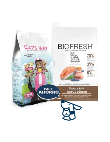 1.5kg gato senior biofresh salmon + 8.5kg arena catsway