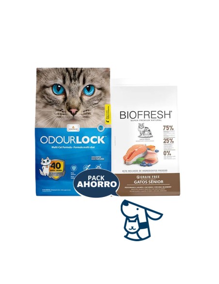 1.5kg gato senior biofresh salmon+6kg arena odourlock