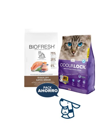 1.5kg gato senior biofresh salmon+6kg arena odourlock