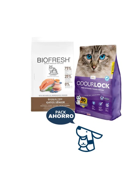 1.5kg gato senior biofresh salmon+6kg arena odourlock