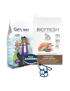 7.5kg gato senior biofresh salmon + 8.5kg arena catsway 2
