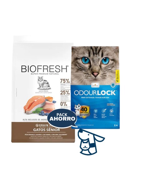 7.5kg gato senior biofresh salmon + 6 kg arena odourlock