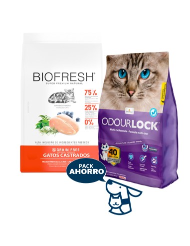 7.5KG GATO ADULTO CASTRADO BIOFRESH POLLO + 12 KG ODOURLOCK