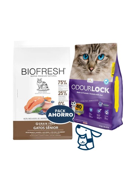 7.5kg gato senior biofresh salmon + 12kg arena odourlock