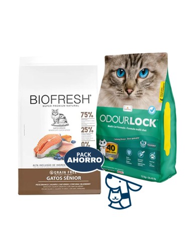 7.5kg gato senior biofresh salmon + 12kg arena odourlock