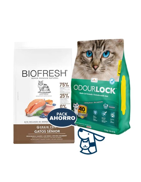 7.5kg gato senior biofresh salmon + 12kg arena odourlock