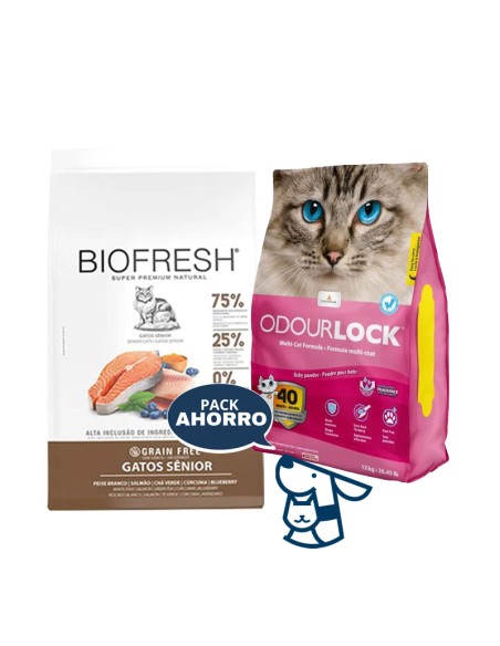 7.5kg gato senior biofresh salmon + 12kg arena odourlock