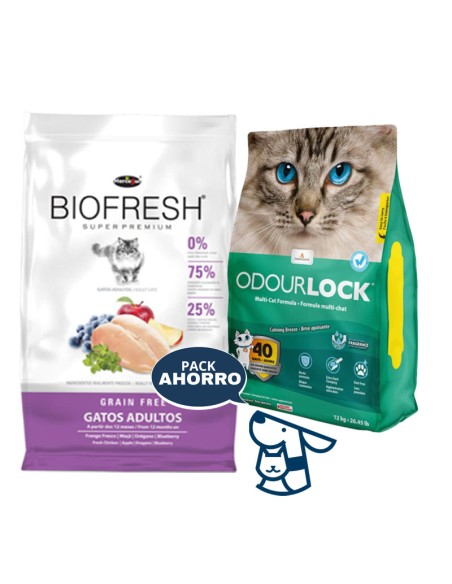 7.5kggato adulto biofresh pollo +12kg arena odourlock