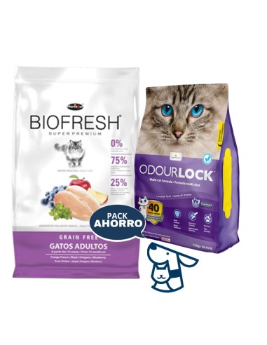 7.5kggato adulto biofresh pollo +12kg arena odourlock