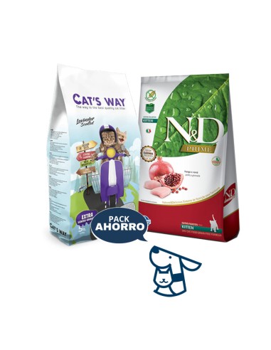 1.5KG GATITO KITTEN GATO NYD PRIME + 4.25KG ARENA CATSWAY