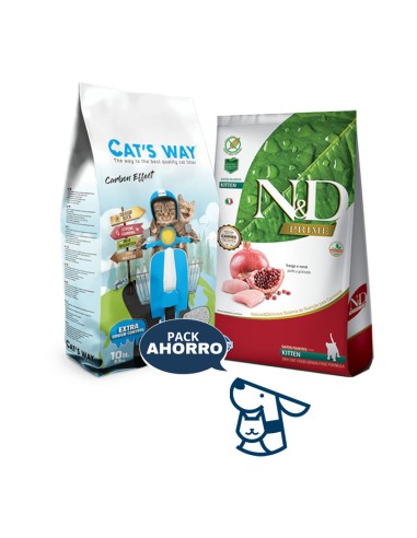 1.5KG GATITO KITTEN GATO NYD PRIME + 8.5KG ARENA CATSWAY