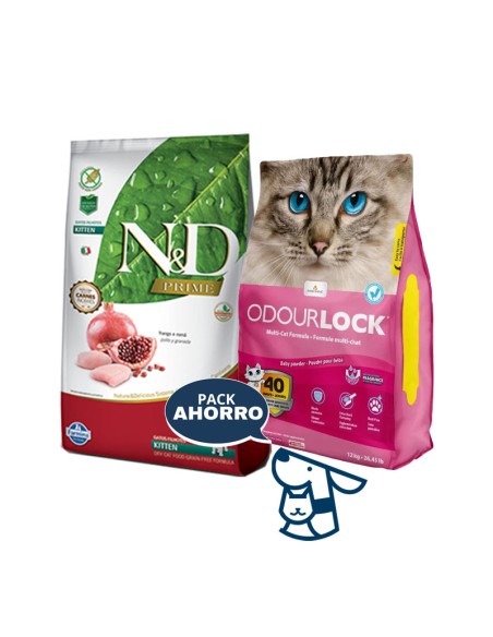 7.5KG GATITO KITTEN GATO NYD PRIME + 12KG ARENA ODOURLOCK