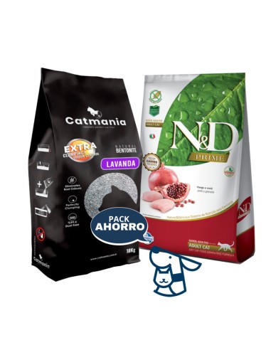 7.5KG GATO ADULTO NYD PRIME + 18KG ARENA CATMANIA