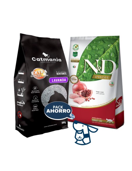 7.5KG GATO ADULTO NYD PRIME + 18KG ARENA CATMANIA