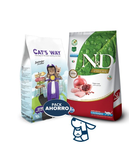 7.5KG GATO CASTRADO NYD PRIME + 8.5KG ARENA CATSWAY