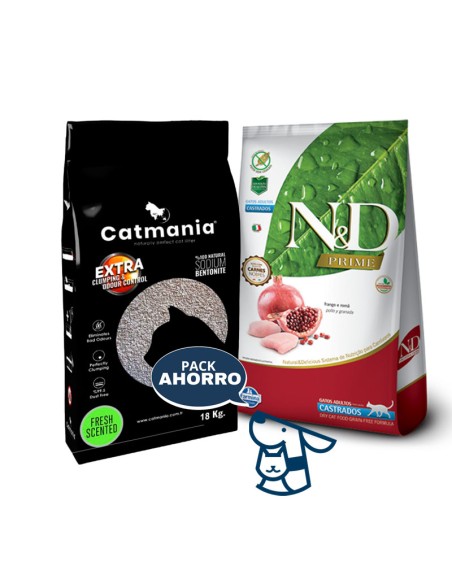 7.5KG GATO CASTRADO NYD PRIME +18 KG ARENA CATMANIA