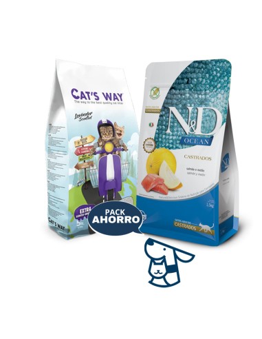 1.5kg gato castrado nyd ocean + 4.25kg arena catsway